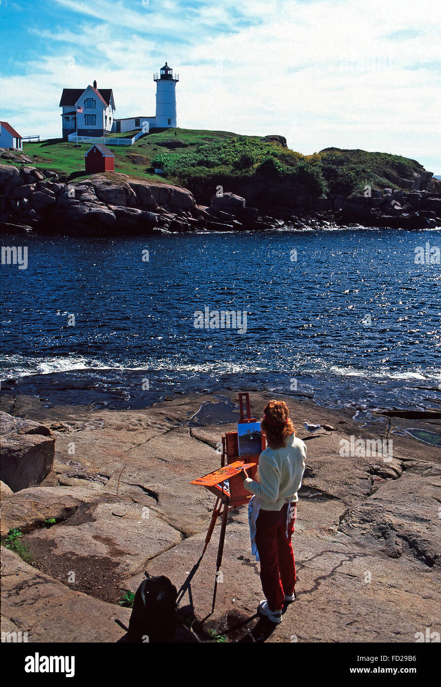 Cape Neddick Light (Nubble),York Harbor,Maine Stock Photo Alamy