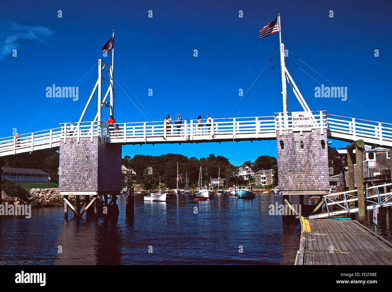 Perkins Cove footbridge,Ogunquit,Maine Stock Photo Alamy