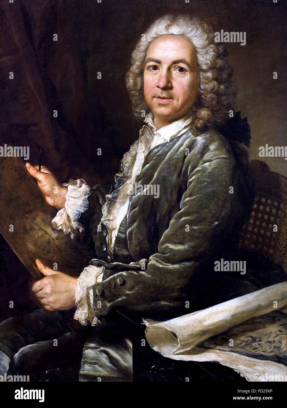 Donat Nonnotte (1708-1785): Portrait of Aignan Thomas Desfriches. France French Stock Photo