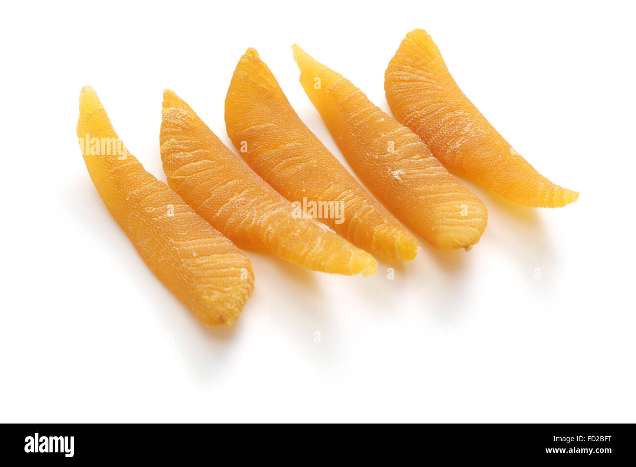 dried herring roe, japanese food isolated on white background Stock