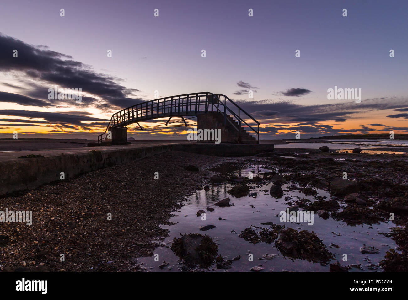 Sunset at Bridge to Nowhere, Dunbar Stock Photo Alamy
