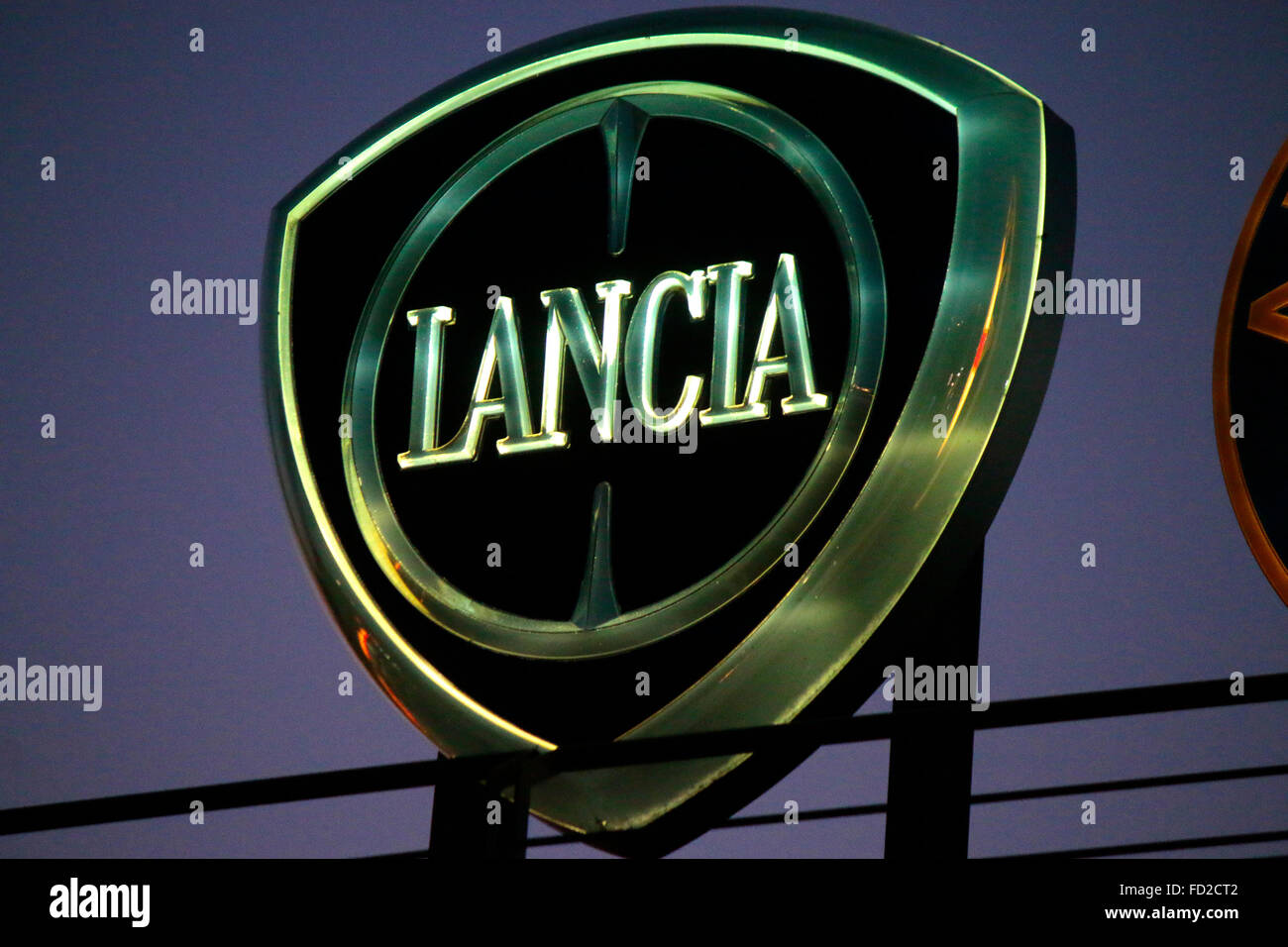 das Logo der Marke 'Lancia', Berlin. Stock Photo