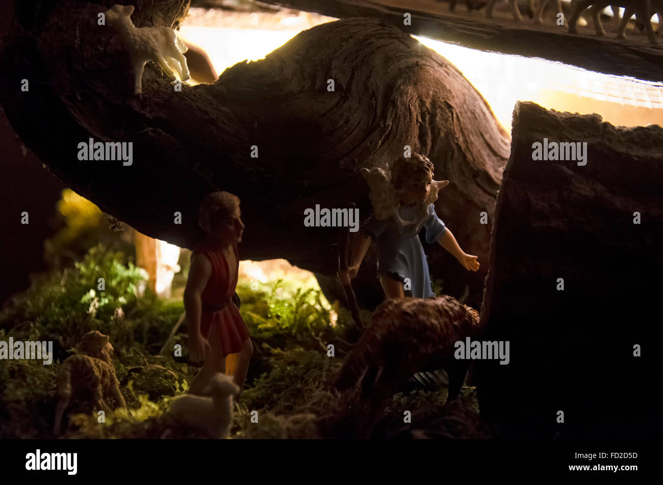 Close up of the shepherds of the Christmas crib Stock Photo Alamy