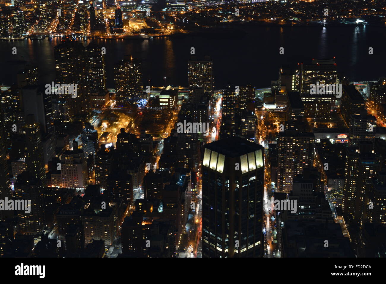 Panoramic aerial view of Manhattan, New York City Stock Photo