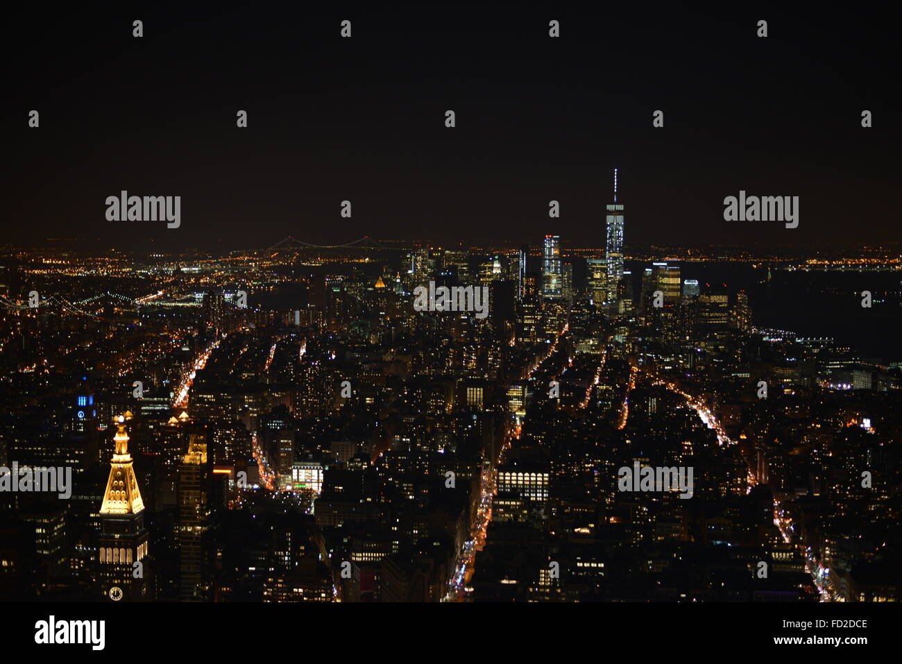 Panoramic aerial view of Manhattan, New York City Stock Photo