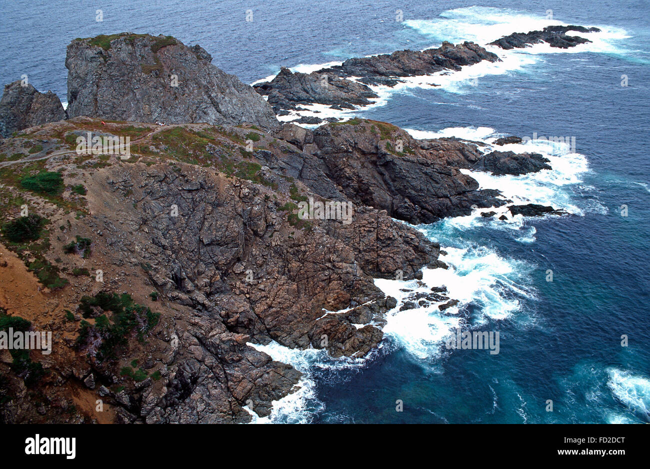 The rocky coastline of Long Point,Twillingate,Newfoundland Stock Photo
