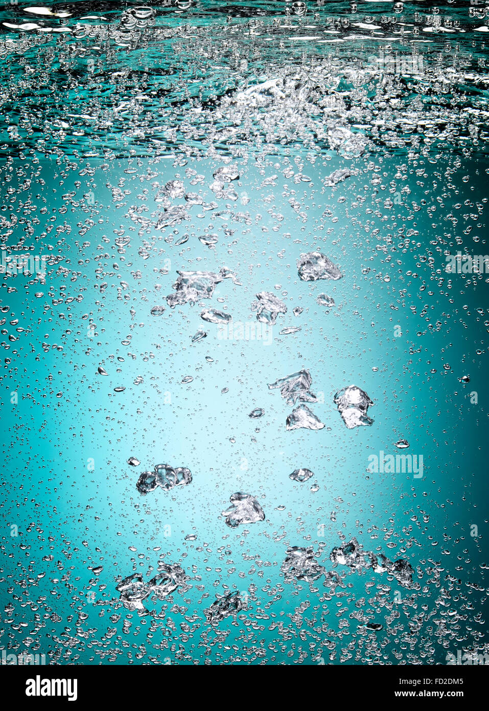Bubbles rising to the surface Stock Photo