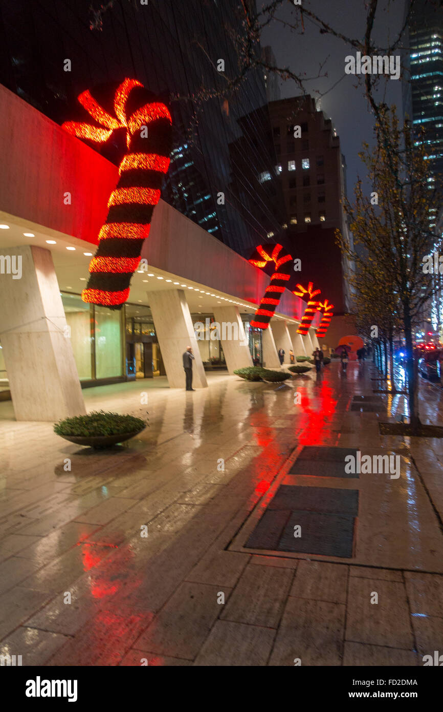 Christmas lights in New York City Stock Photo
