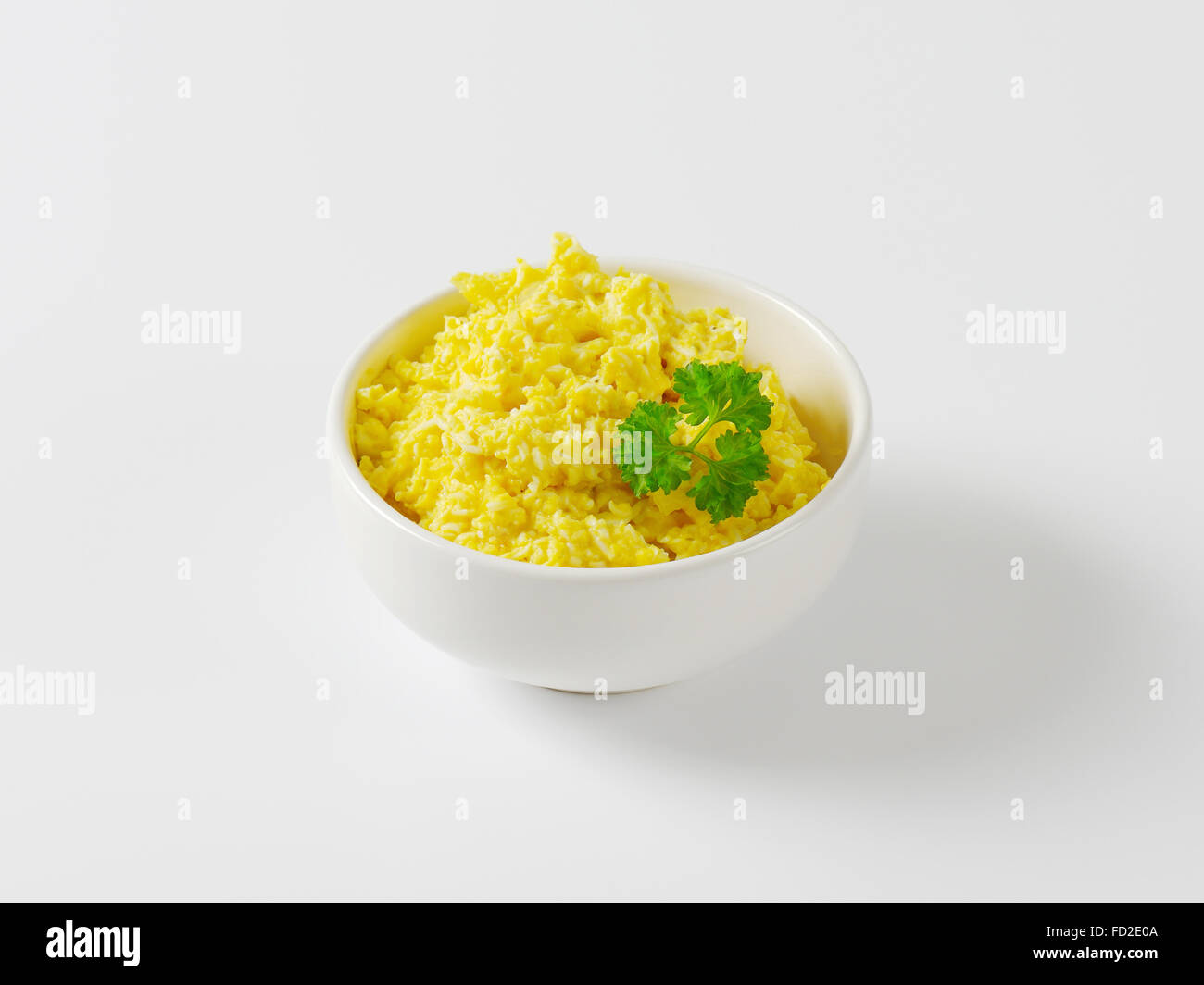 Bowl Of Scrambled Eggs Stock Photo - Download Image Now - Scrambled Eggs,  White Background, Bowl - iStock
