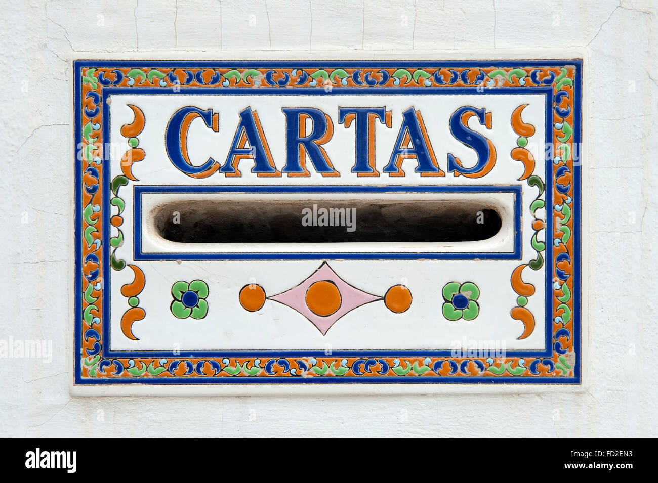letter box in Spain with Spanish text cartas Stock Photo Alamy