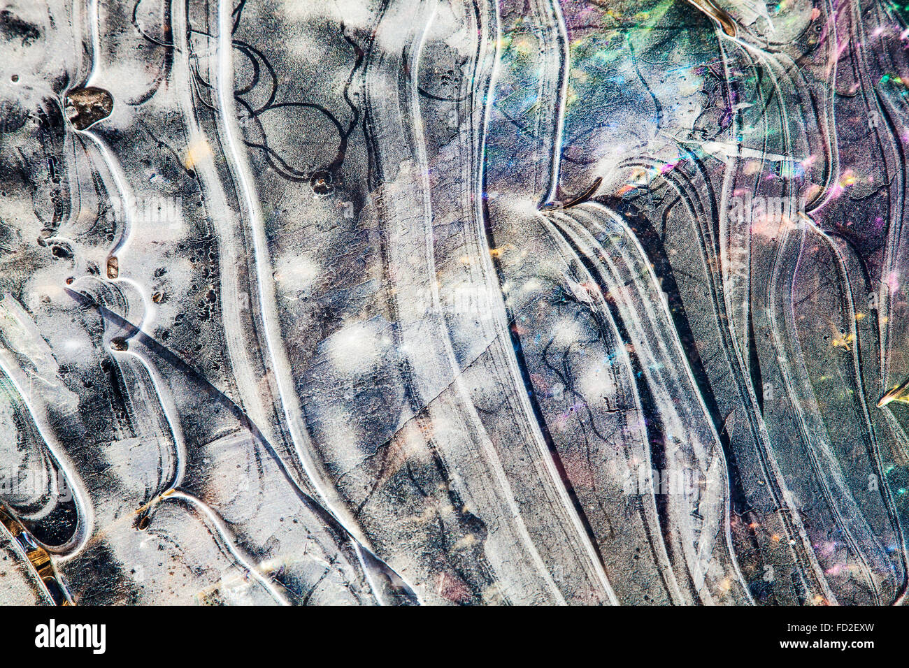 Patterns in ice Stock Photo - Alamy