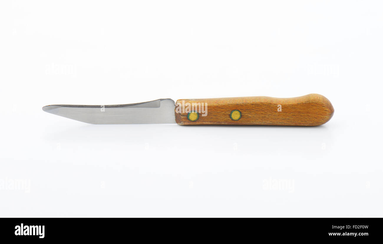 Small peeling knife with wooden handle Stock Photo Alamy