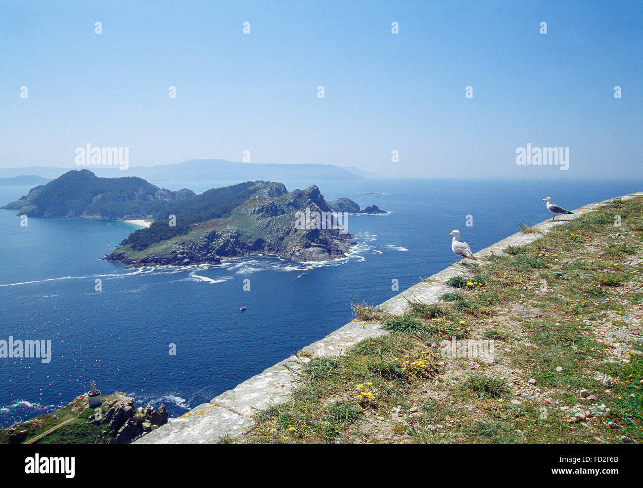 Cies Islands. Atlantic Islands National Park, Pontevedra province, Galicia, Spain. Stock Photo