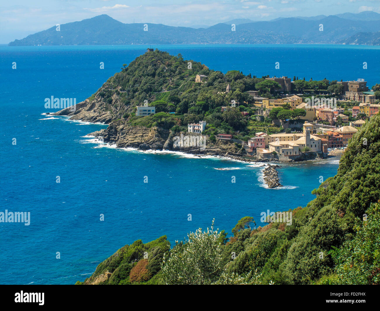 Italy Liguria Sestri Levante-Path for Punta Manara Stock Photo