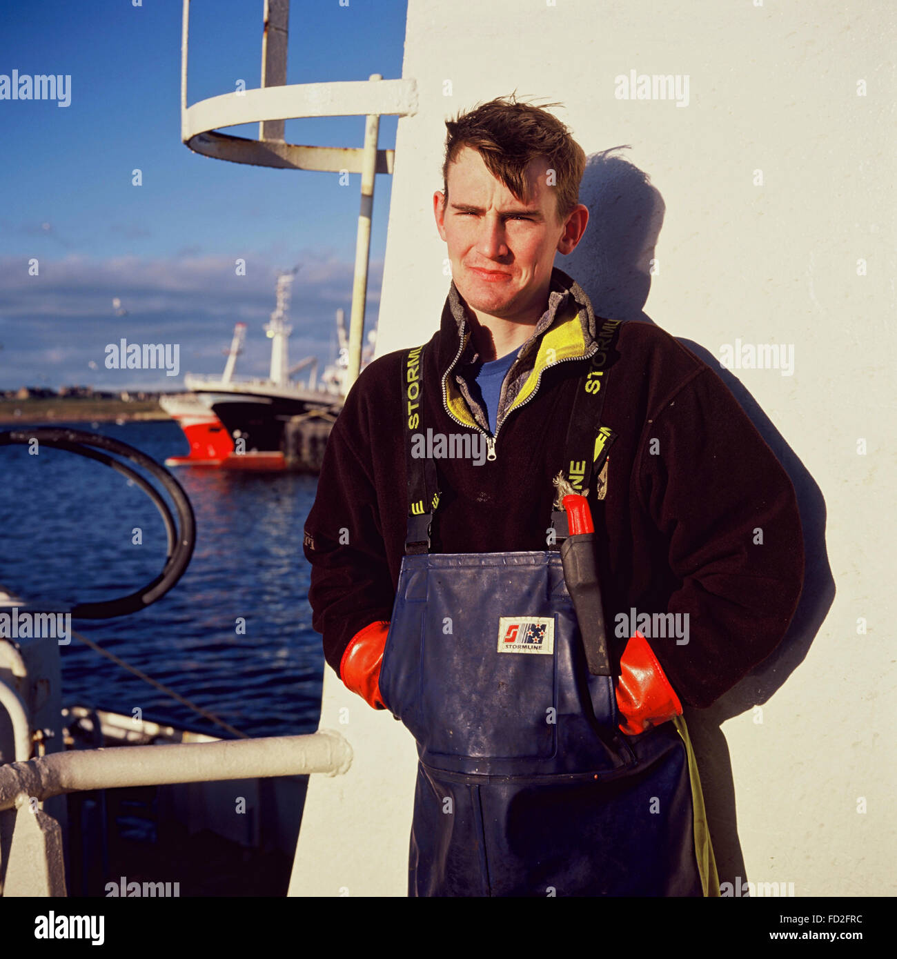 Pelagic fishermen at work Fraserburgh Scotland Stock Photo