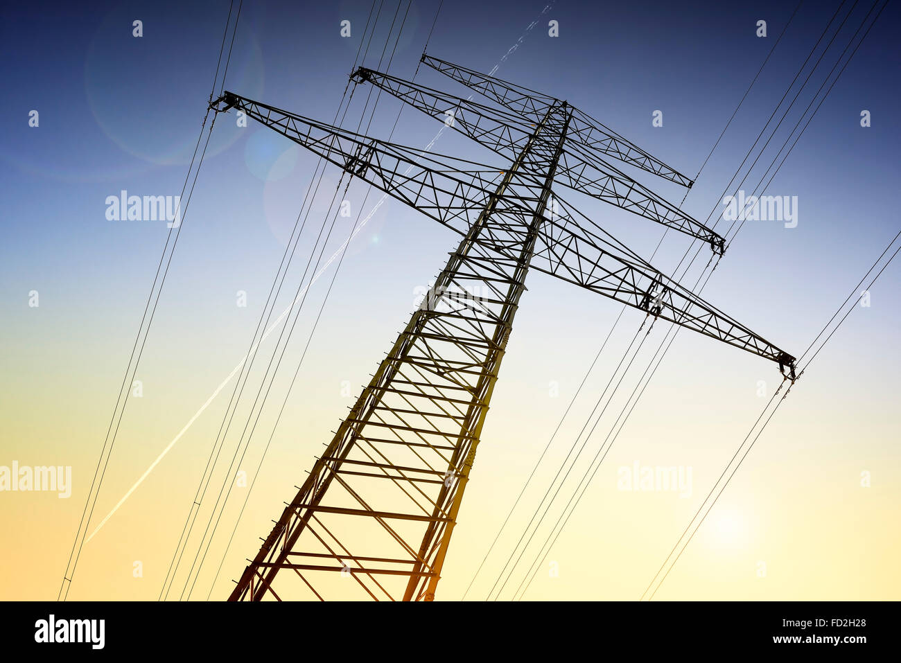 Pylon, electricity generation Stock Photo