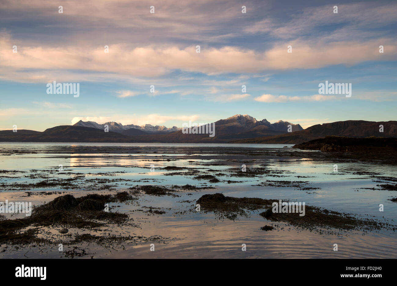 Dusk Reflections at Ord on the Isle of Skye, Scotland UK Stock Photo