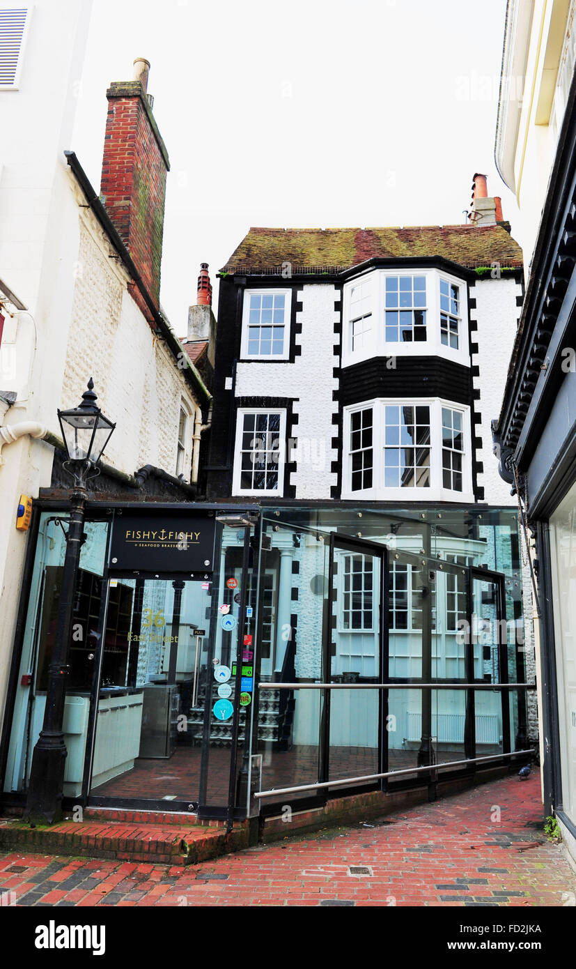 The recently closed down Fishy Fishy restaurant in East Street Brighton which was part owned by Dermot O'Leary Stock Photo