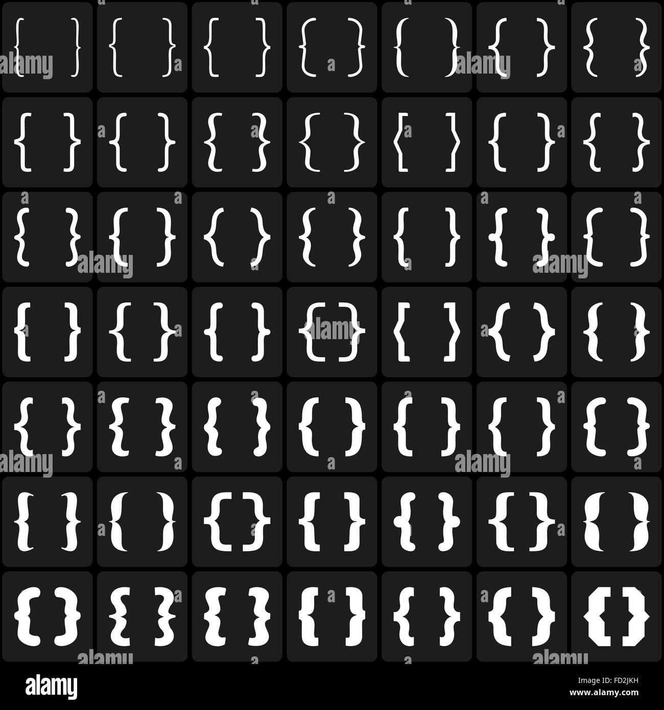 Set of braces or curly brackets icon. Vector Stock Vector Image & Art