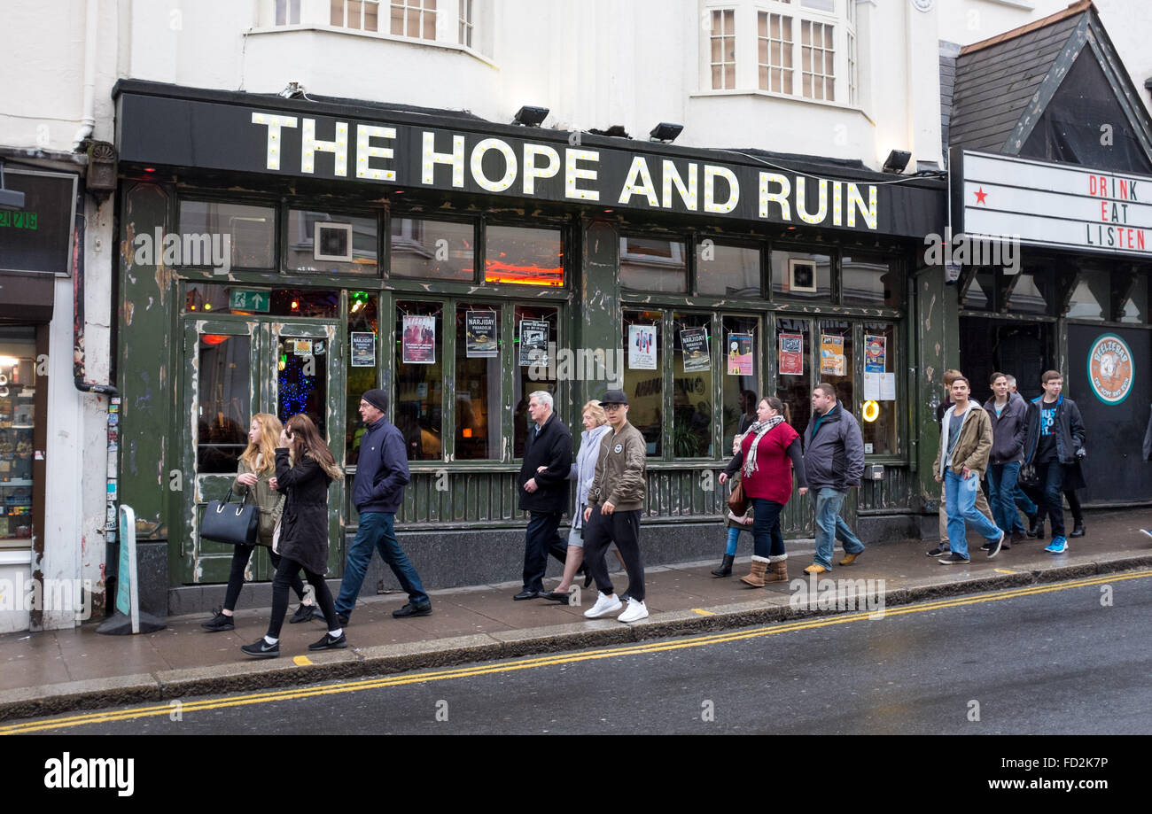 The Hope and Ruin pub and music venue in Queens Road Brighton UK Stock Photo