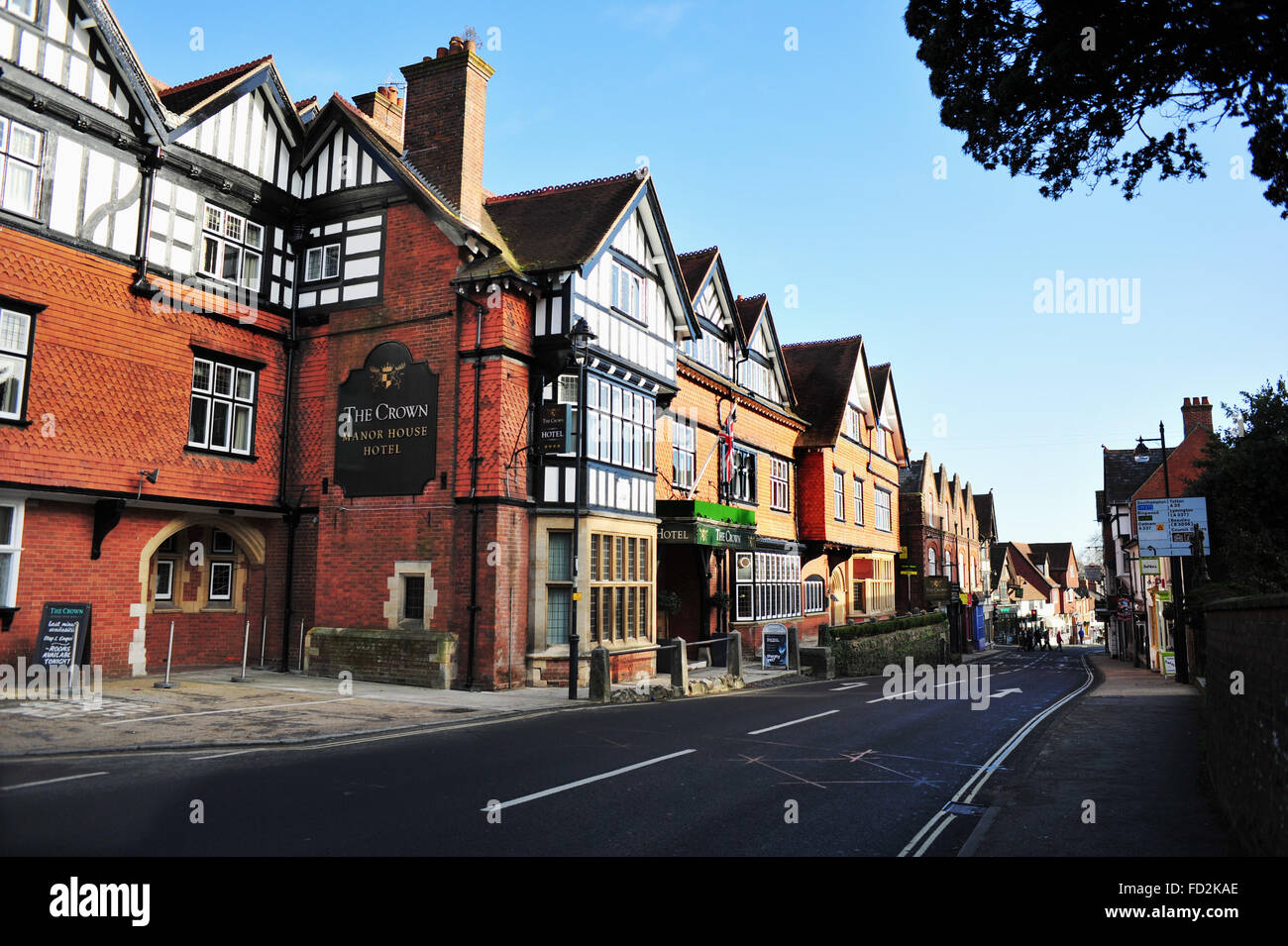 Lyndhurst New Forest Hampshire UK - The Crown Manor House Hotel Stock Photo