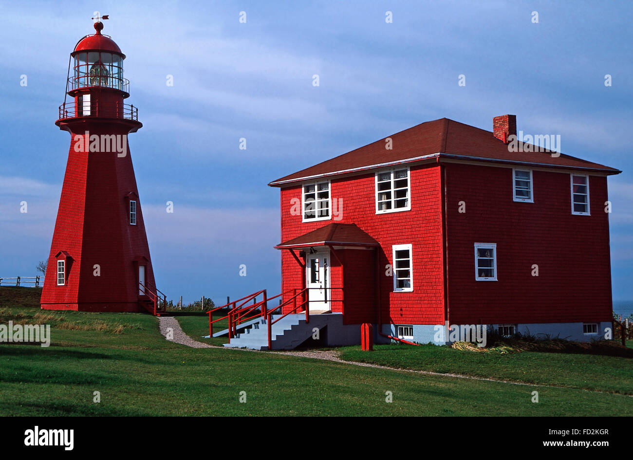 Le Matre Lighthouse,Gaspe Peninsula,Quebec Stock Photo