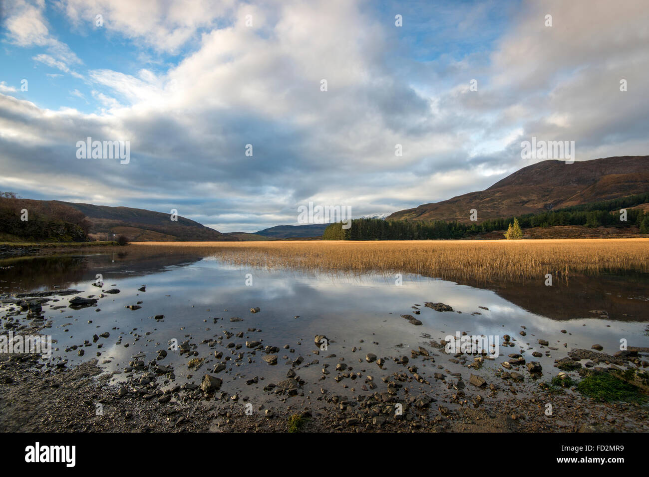 Reflections in Loch Cill Chriosd on the Isle of Skye, Scotland UK Stock Photo