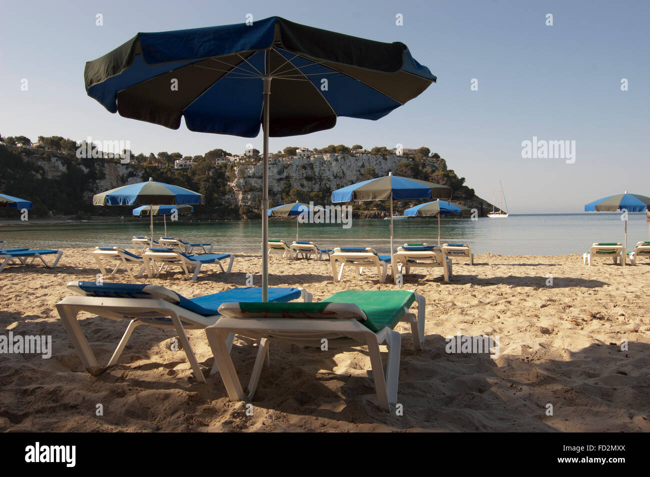 White sand beach, Cala Galdana, Menorca, Balearic Islands, Spain, Mediterranean, Europe Stock Photo