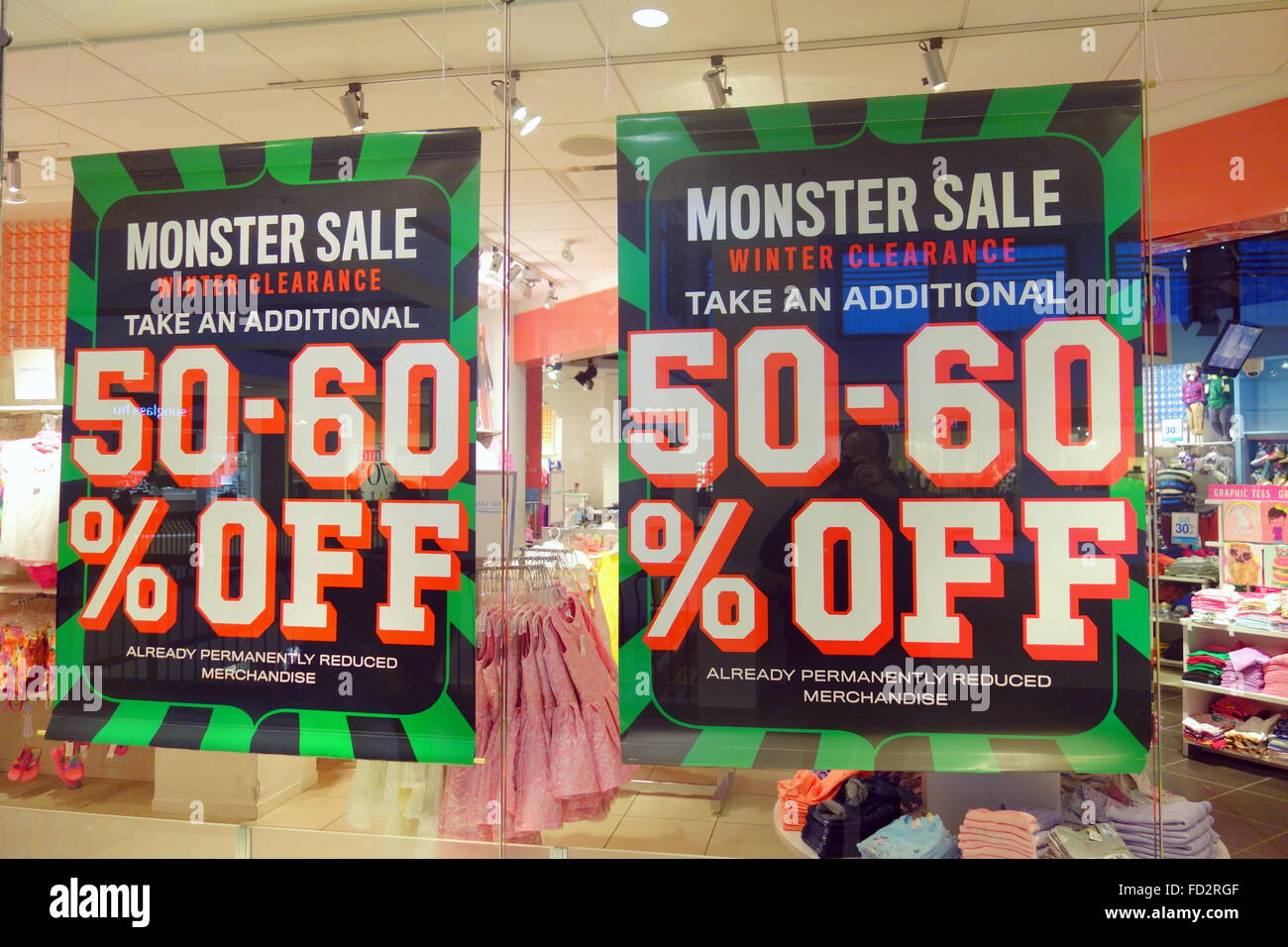 Discount billboards outside a store in Toronto, Canada Stock Photo Alamy