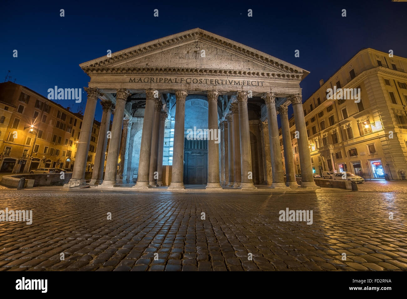 Rome, Italy: The Pantheon at night Stock Photo