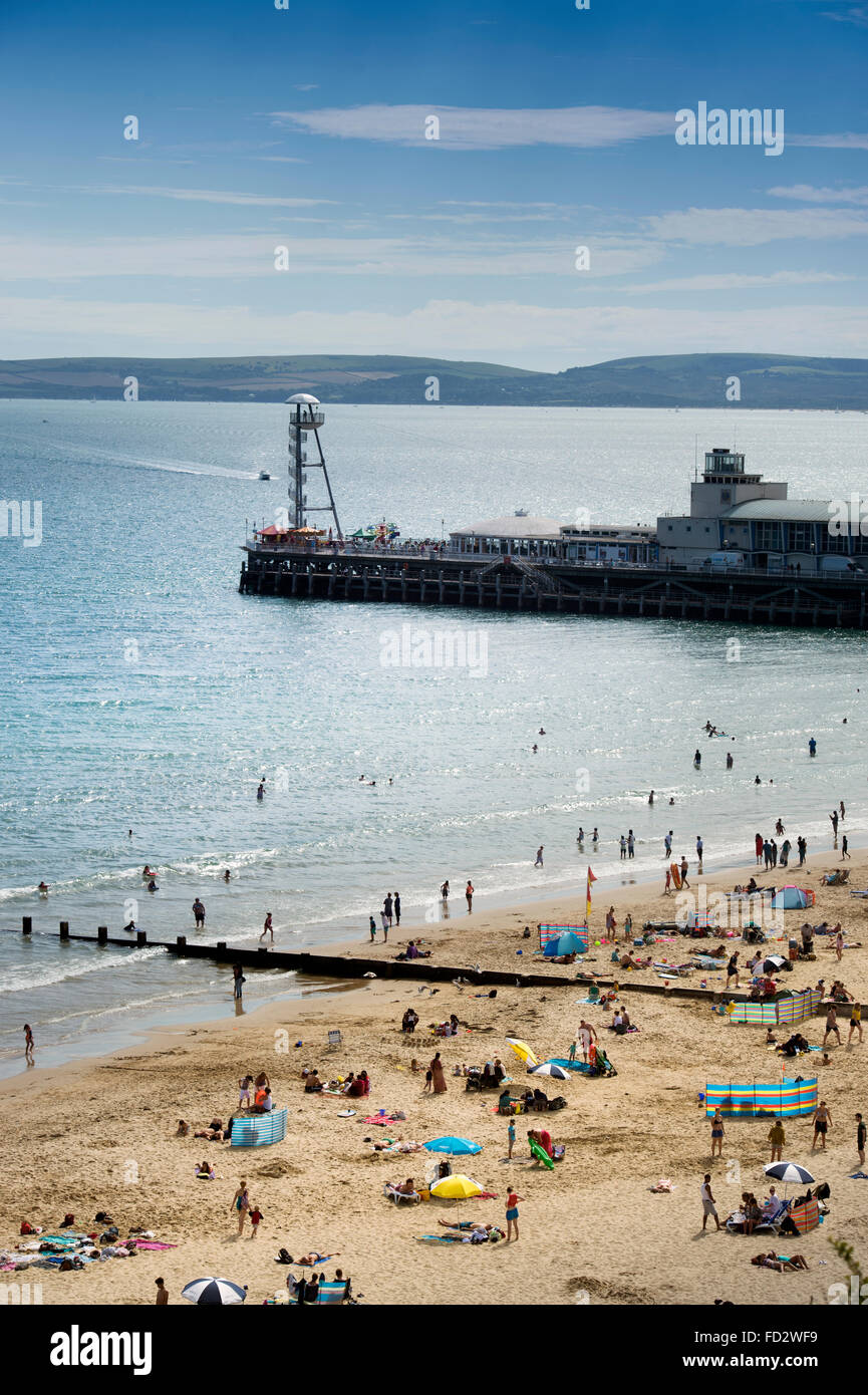 Bournemouth Beach and Pier UK Stock Photo