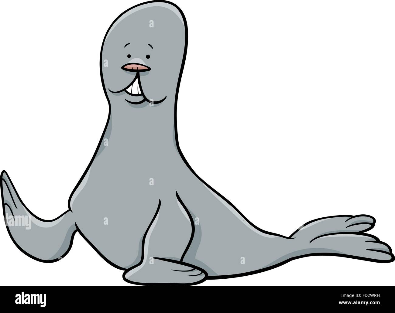 Cartoon Illustration of Funny Seal Animal Character Stock Vector Image