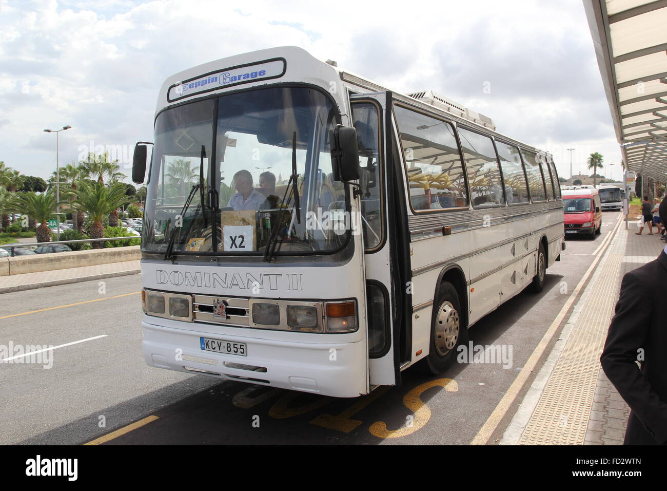 A traditional Malta bus in white colour Stock Photo Alamy