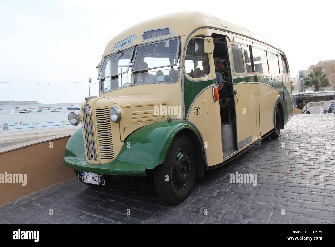 A traditional vintage Malta bus Stock Photo