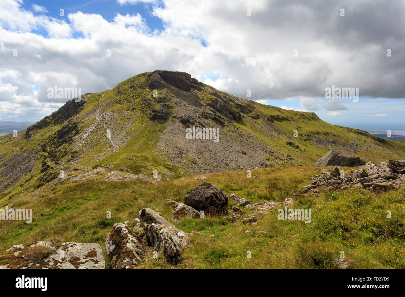 Moelwyn Bach viewed from the flanks of Moelwyn Mawr Stock Photo