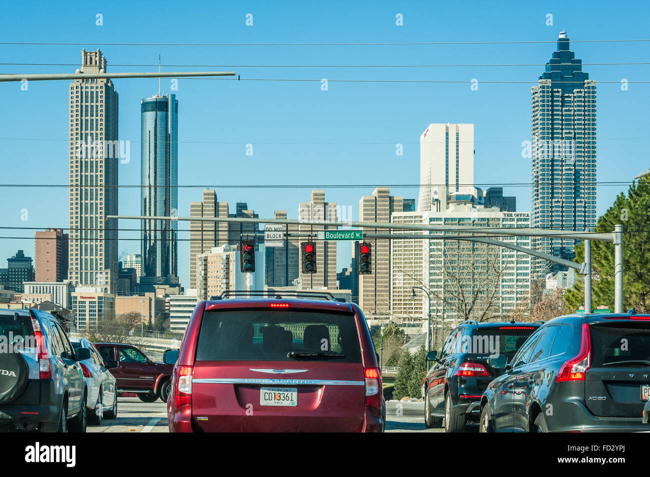 Traffic heading into downtown Atlanta, USA Stock Photo Alamy