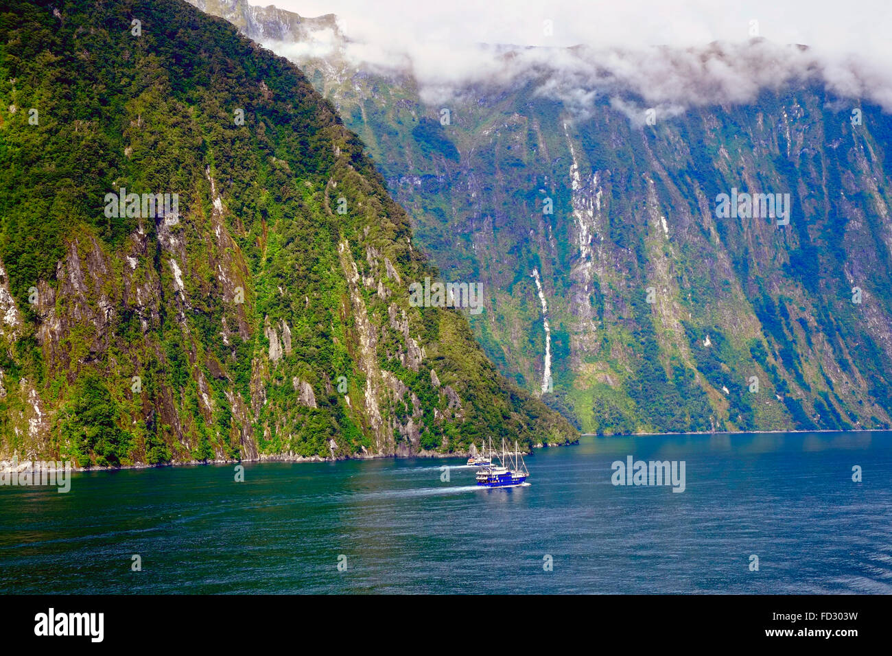 New Zealand Fjordland National Park Milford Sound NZ Stock Photo Alamy