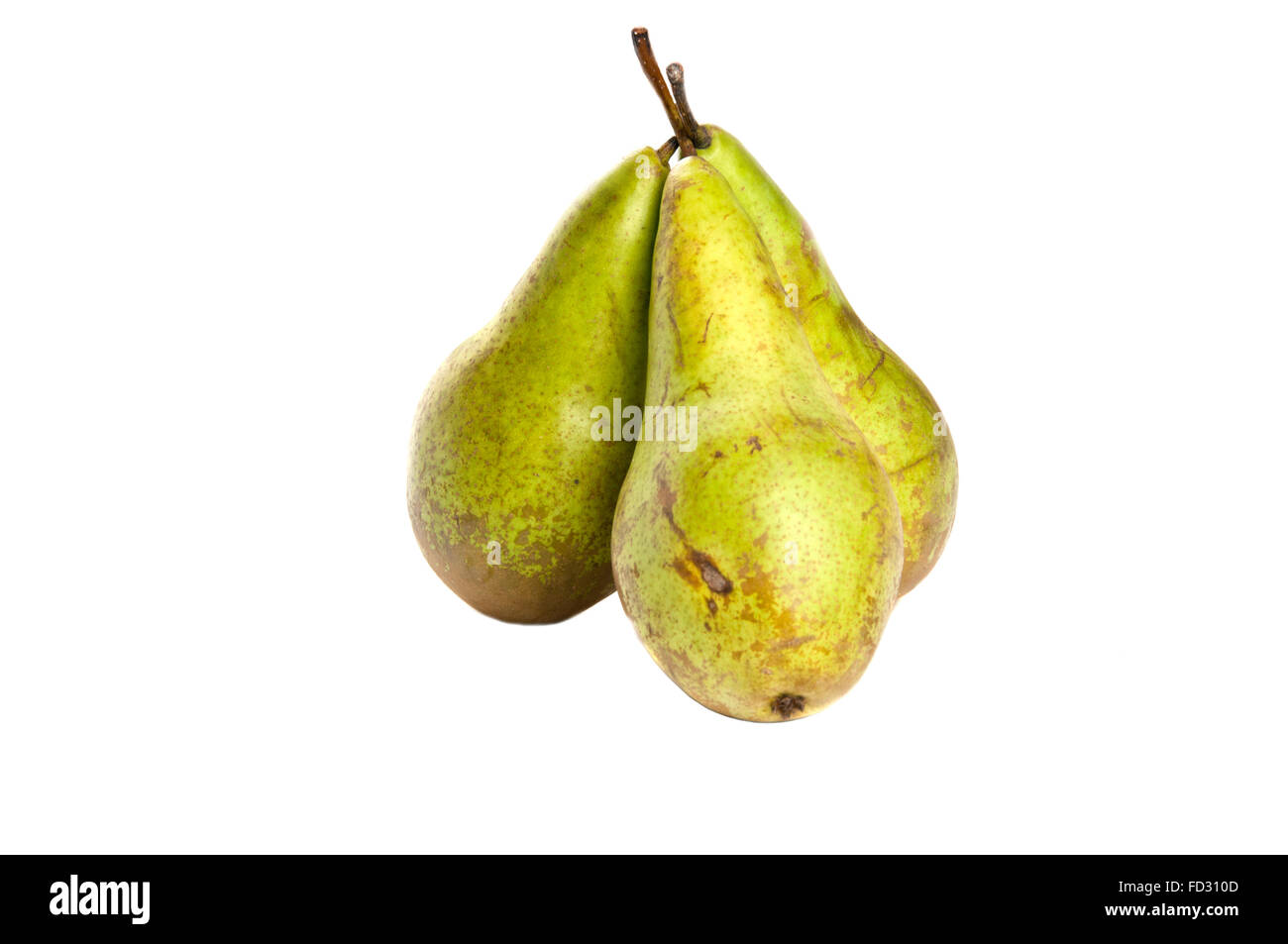 Ripe green pear isolated on white background Stock Photo - Alamy