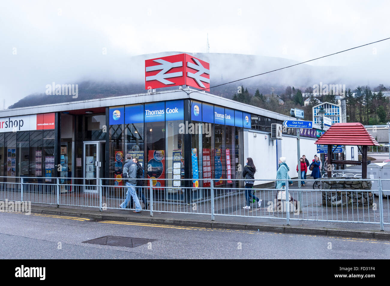Fort William railway station in the Scottish Highlands Stock Photo