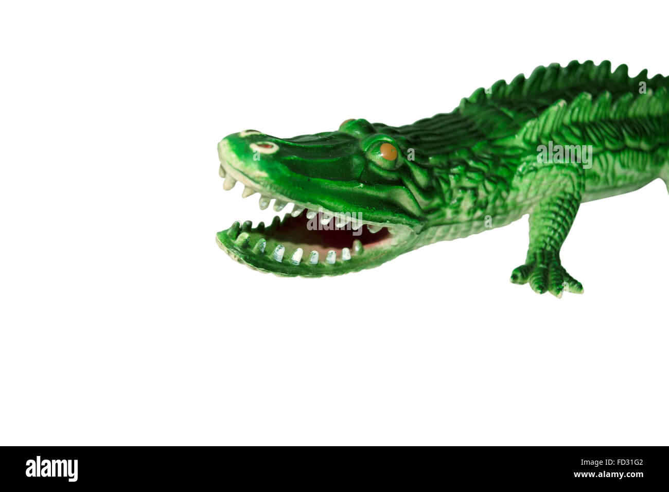 Green Crocodile Toy Stock Photo