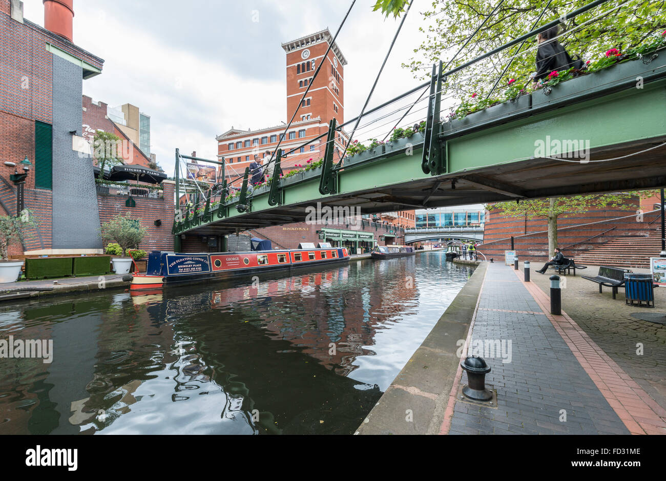 Canals and waterways around Brindleyplace, Birmingham Stock Photo