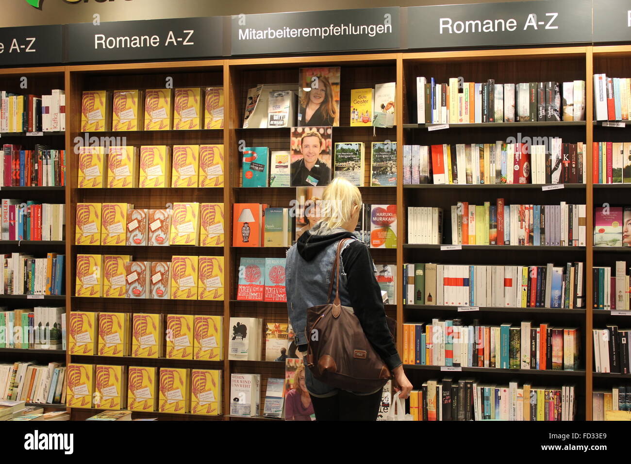 Bonn, Germany, look into a book shop, market place Stock Photo