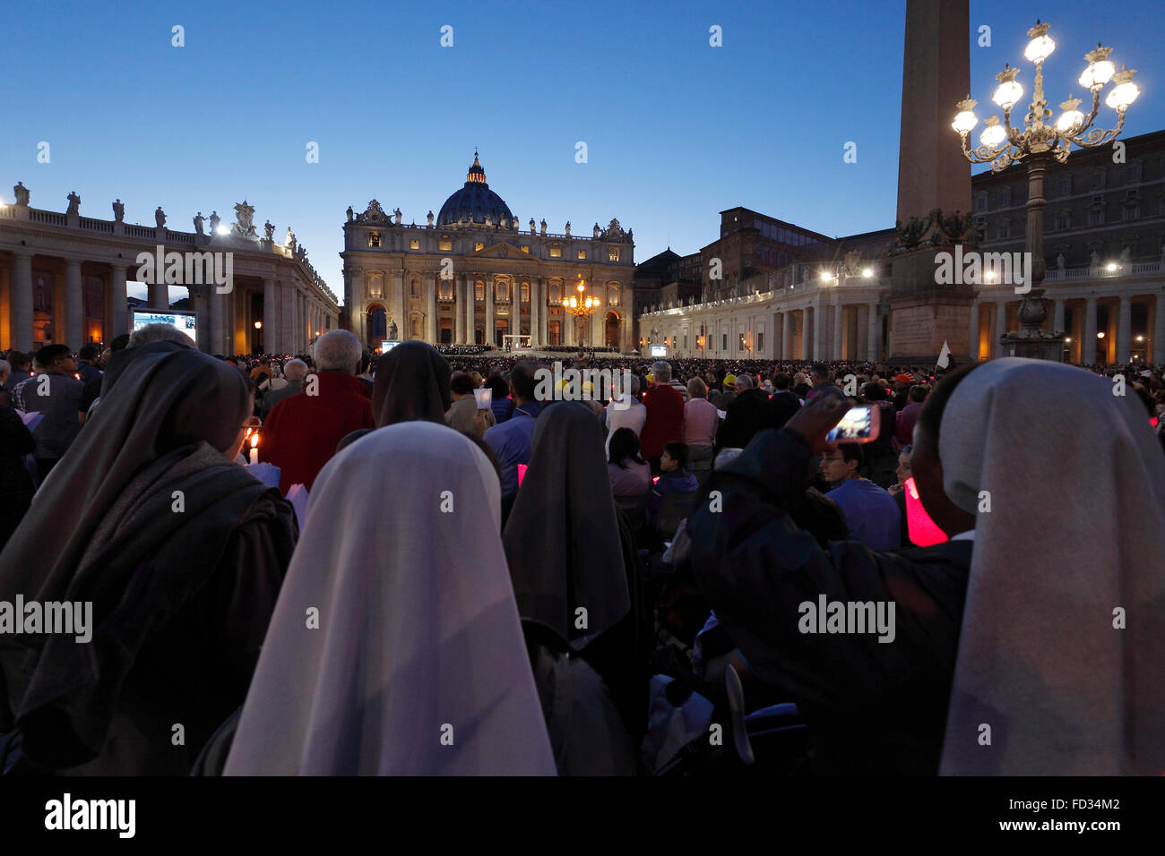 Vatican City. 3rd Oct., 2015. the preach of the pope Francis before the Synod on the family, St. Peter's Square, Vatican Stock Photo