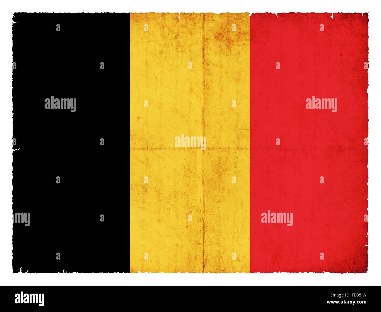 National Flag of Belgium created in grunge style Stock Photo
