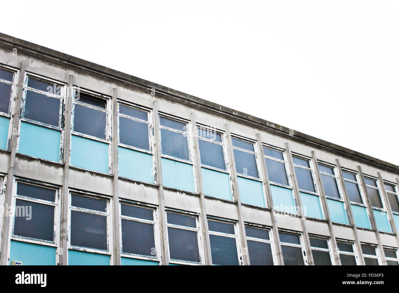 Part of a derelict office building in the UK Stock Photo