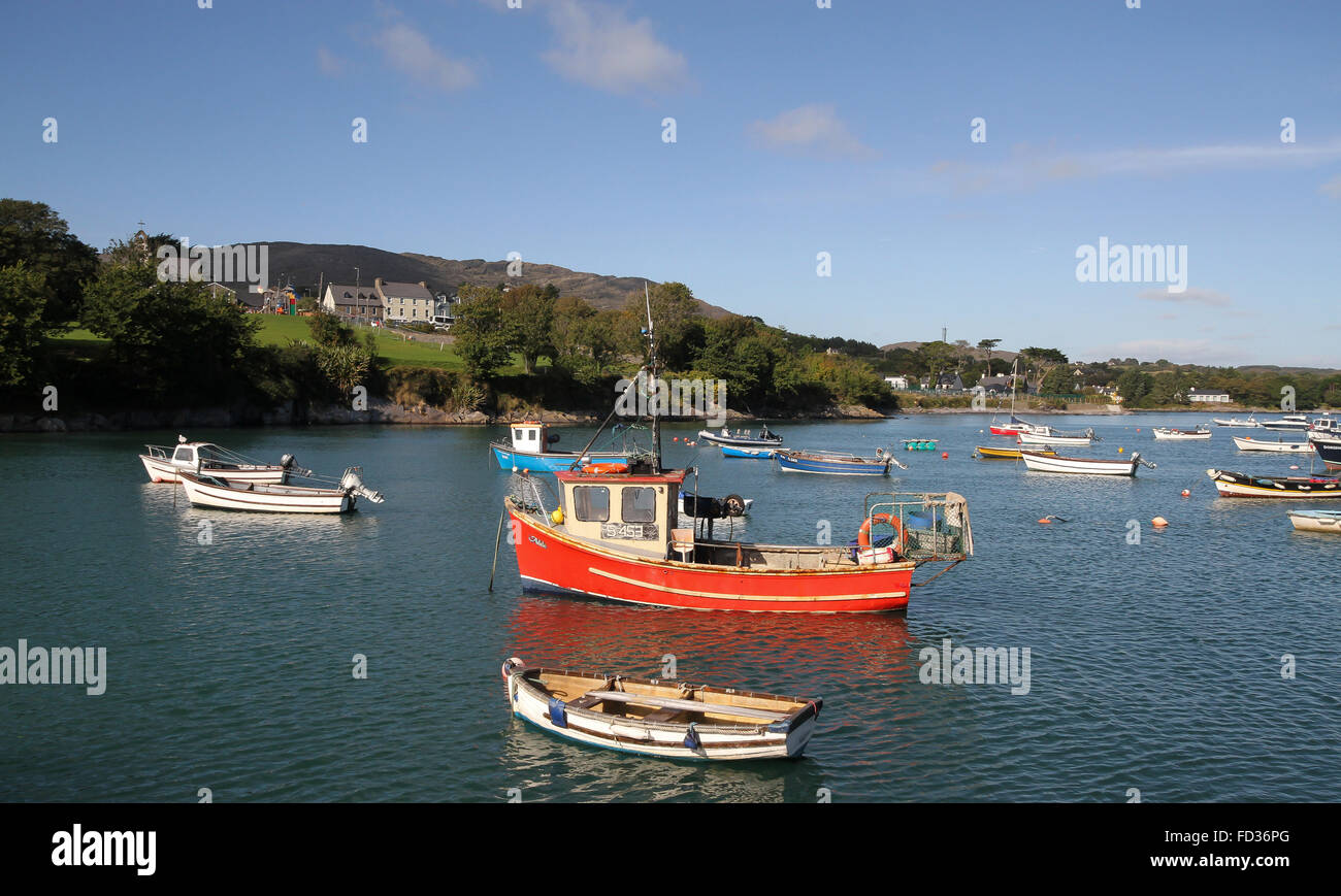 Boats in the harbour at Schull, County Cork, Ireland on a sunny day