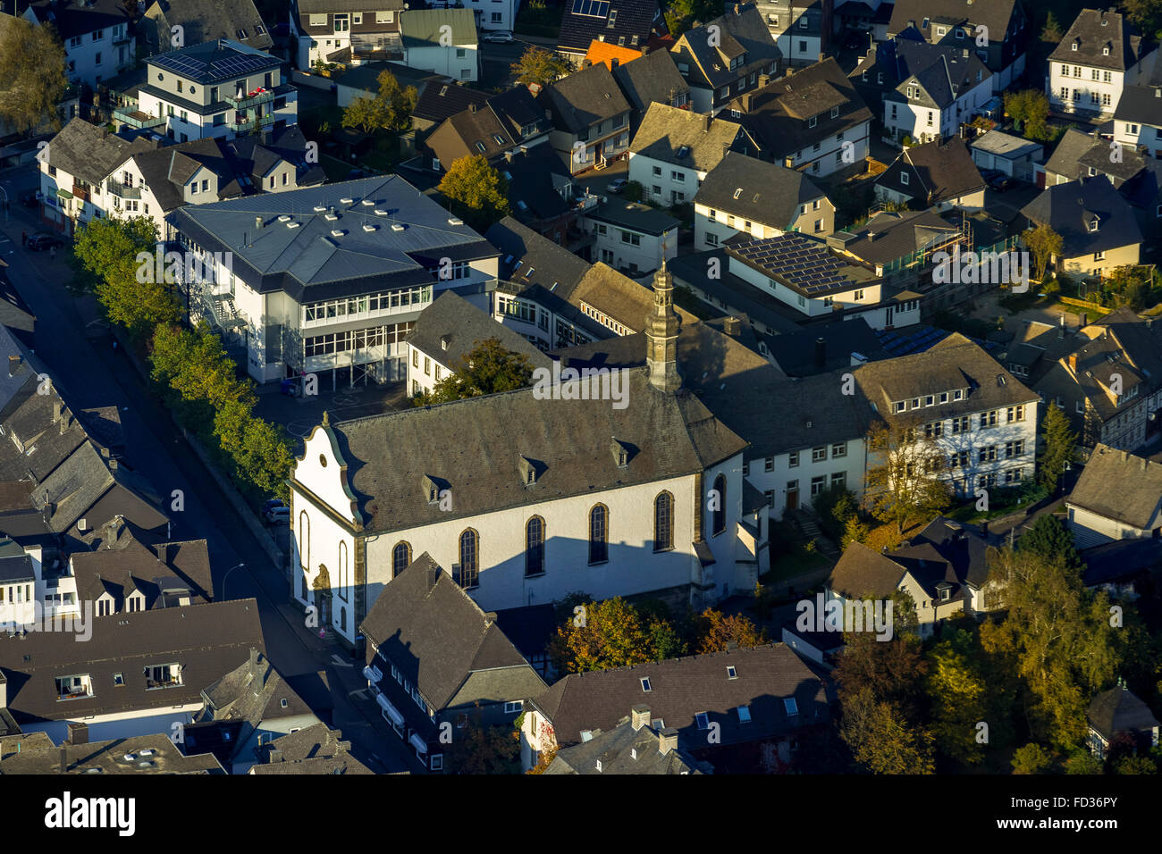 Aerial view, Ev.Stadtkirche Brilon, Nikolaikirche Brilon, Brilon ...