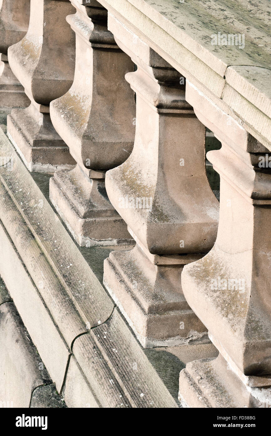 Part of a stone bannister as a background image Stock Photo