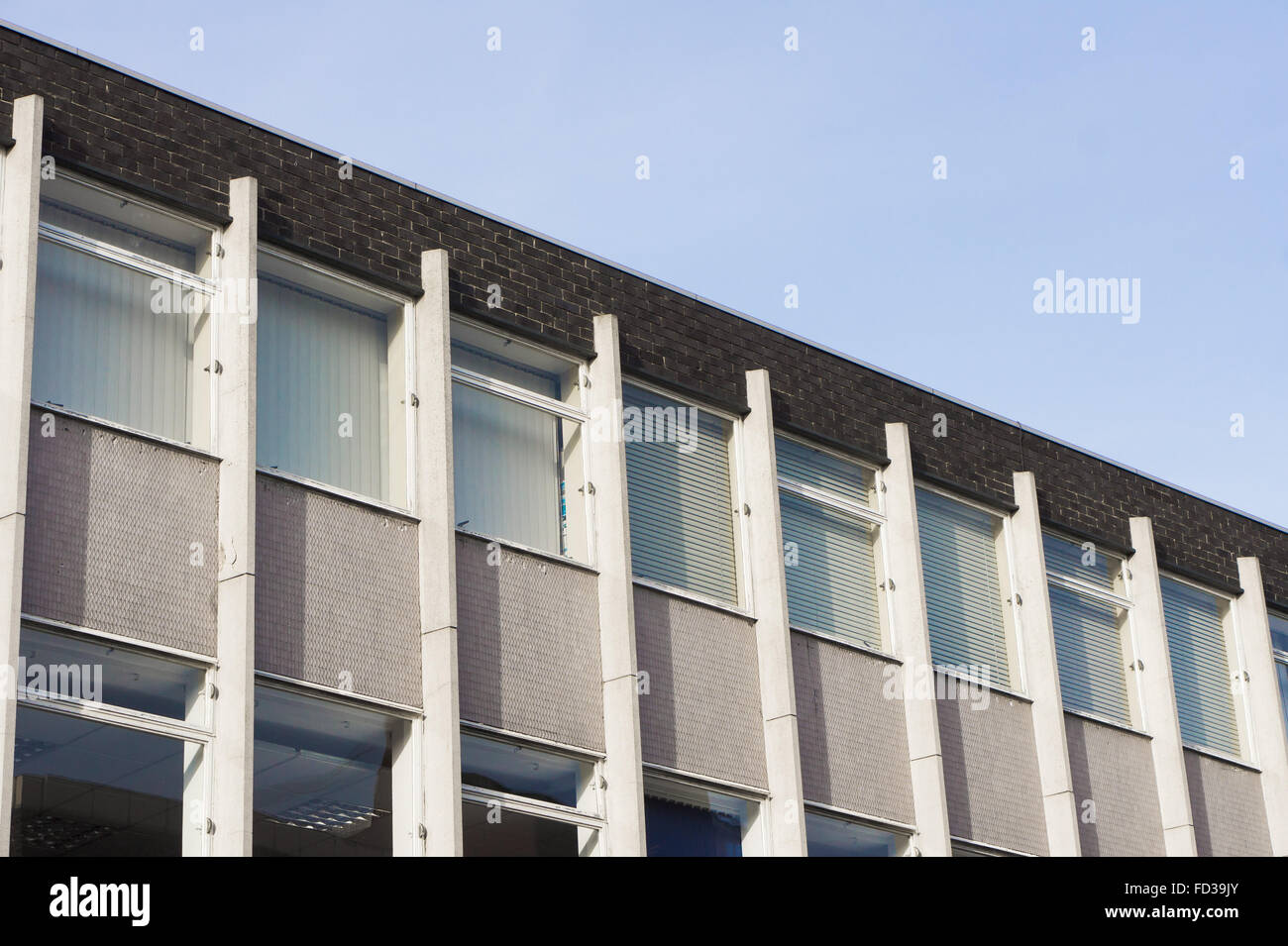 The top of an office building from the 1960s or 1970s in Ipswich, UK Stock Photo