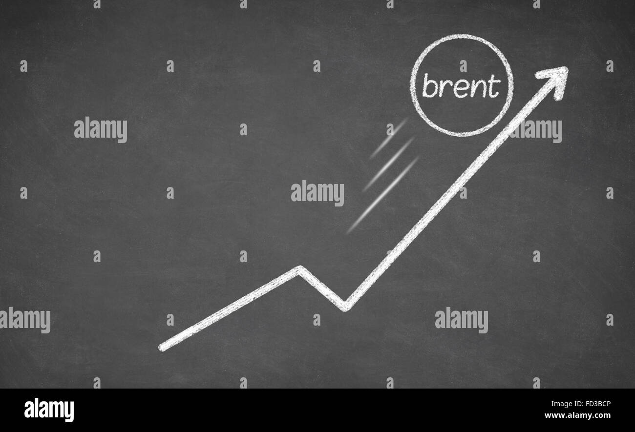 Growth Brent. Arrow growth up. Stock Photo